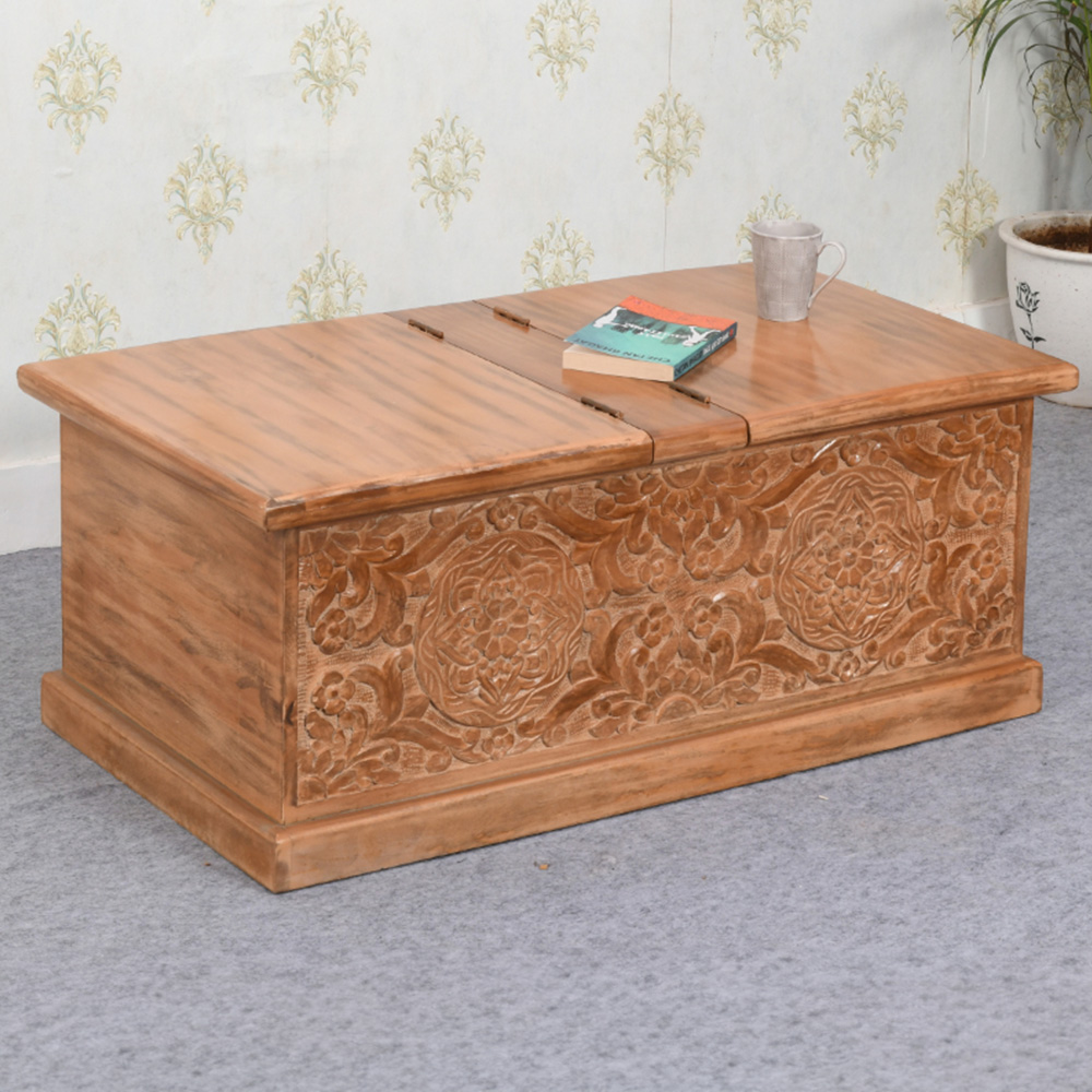 Brooklyn Adair Mango Wood Coffee Table and Storage Box Image 1