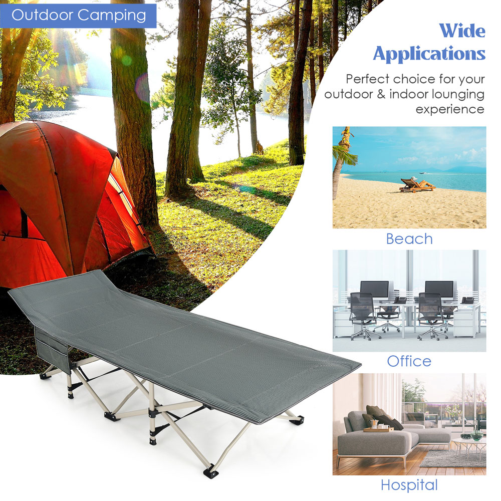 Costway Grey Portable Oversized Camping Bed with Bag Image 6
