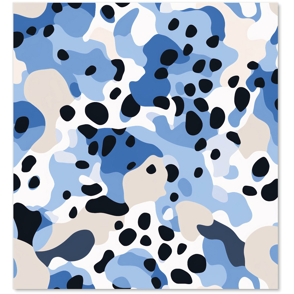 Warren Reed Designer Blue Camouflage Pattern Glass Kitchen Splashback 65 x 60cm Image 2