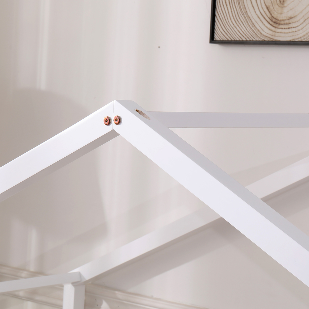 Portland Wood House 2 Drawer White Kids Bed Frame Image 4