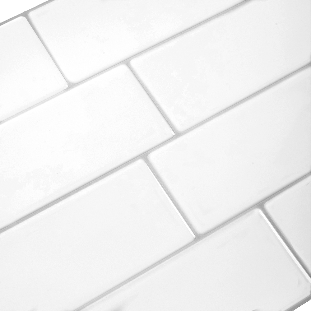 Living and Home Brick Effect Light Beige Rectangle Self Adhesive Wall Sticker 10 Pack Image 5