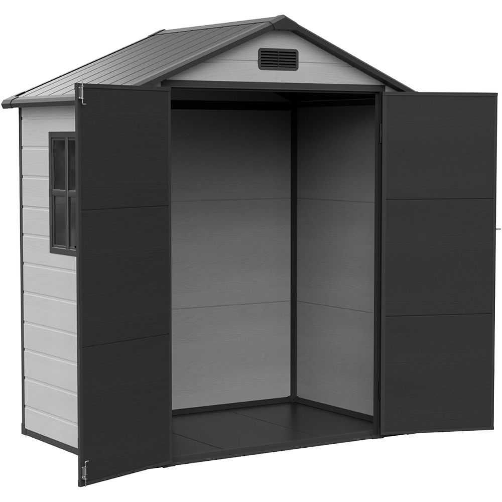 Living and Home 6 x 4ft Plastic Garden Storage Shed with Floor Image 4