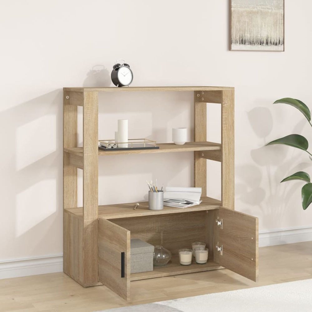 vidaXL 2 Door 2 Shelf Sonoma Oak Sideboard Image 3