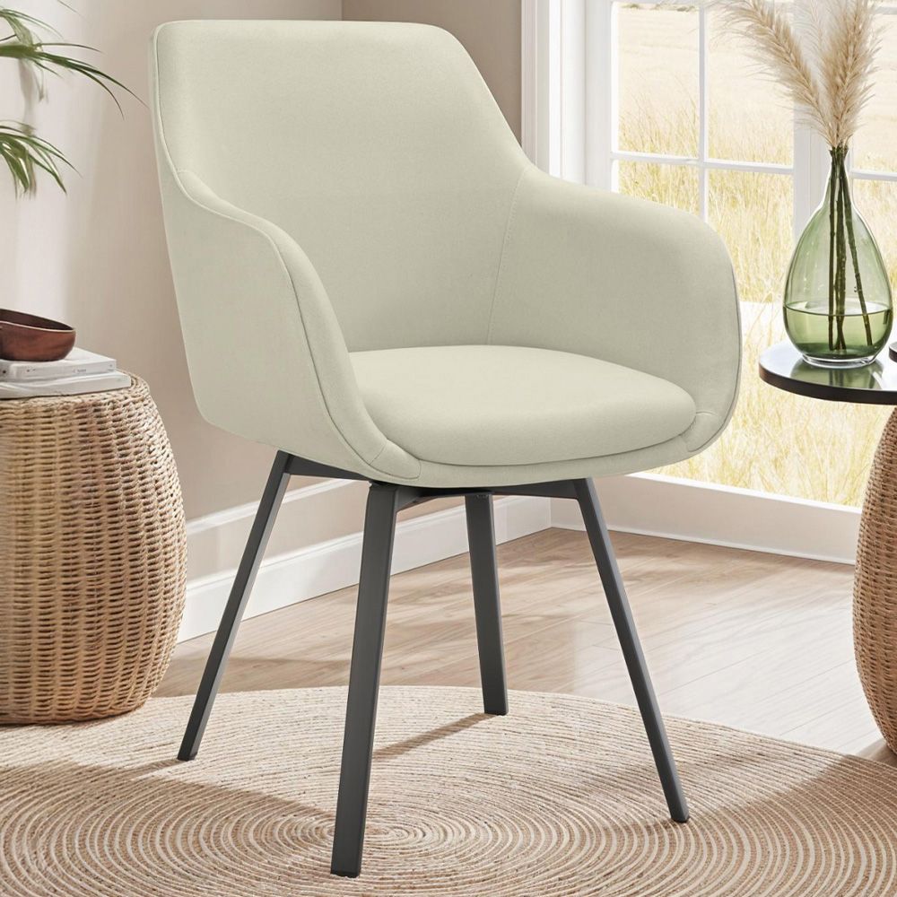 tectake Alicon Set of 2 Greige Dining Chair Image 1