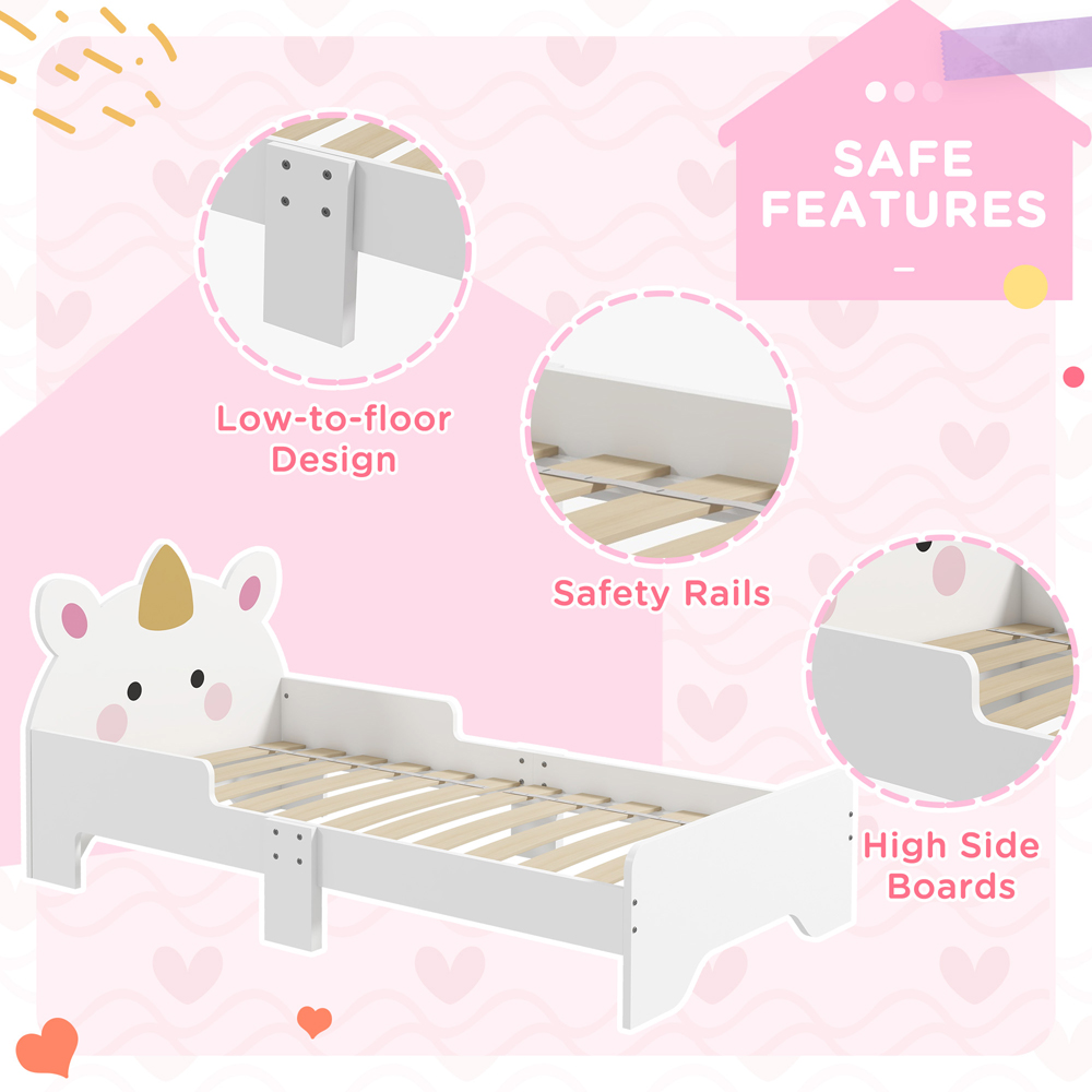 Tommy Toys White Unicorn Toddler Bed Image 5