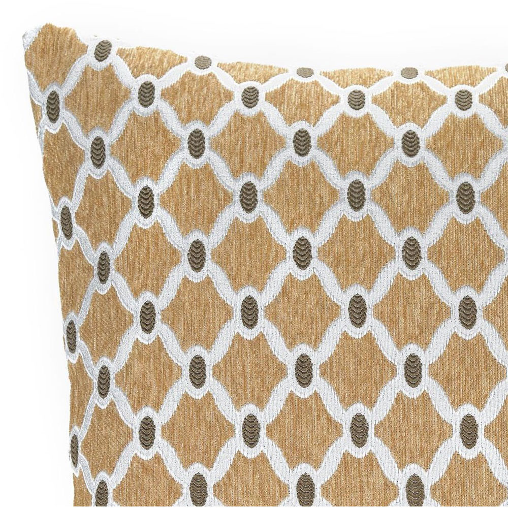 Alan Symonds Berkeley Gold Chenille Geometric Cushion with Polyester Filled Pad 45 x 45cm 4 Pack Image 3