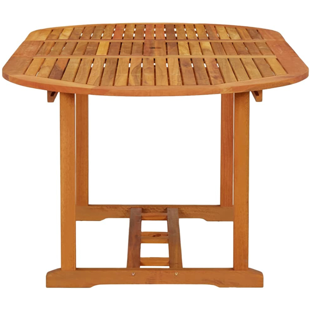 vidaXL 6 Seater Solid Eucalyptus Extendable Garden Table Reddish Brown Image 3