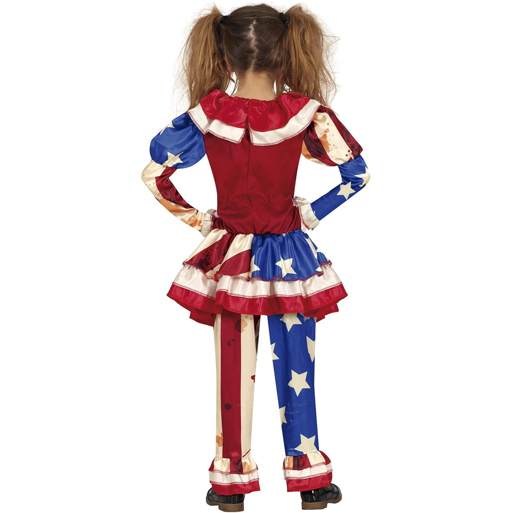 Fiestas Guirca Blue and Red Patriot Clown Halloween Costume 3 to 4 Years Image 2