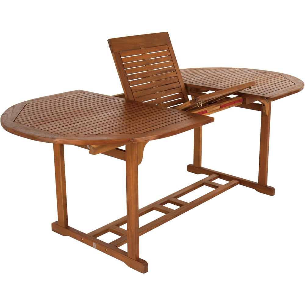 Charles Bentley Acacia 8 Seater Oval Extendable Dining Table Image 6