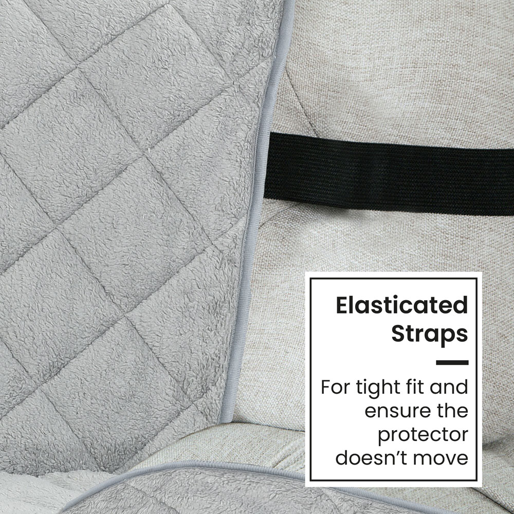 Homerepublic 2 Seater Silver Soft Teddy Fabric Water-Repellent Sofa Protector Image 3