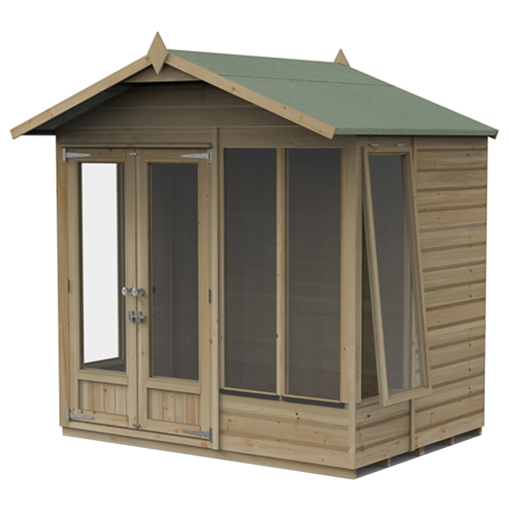 Forest Garden Beckwood 7 x 5ft Single Side Opening Shiplap Apex Summerhouse Image 1