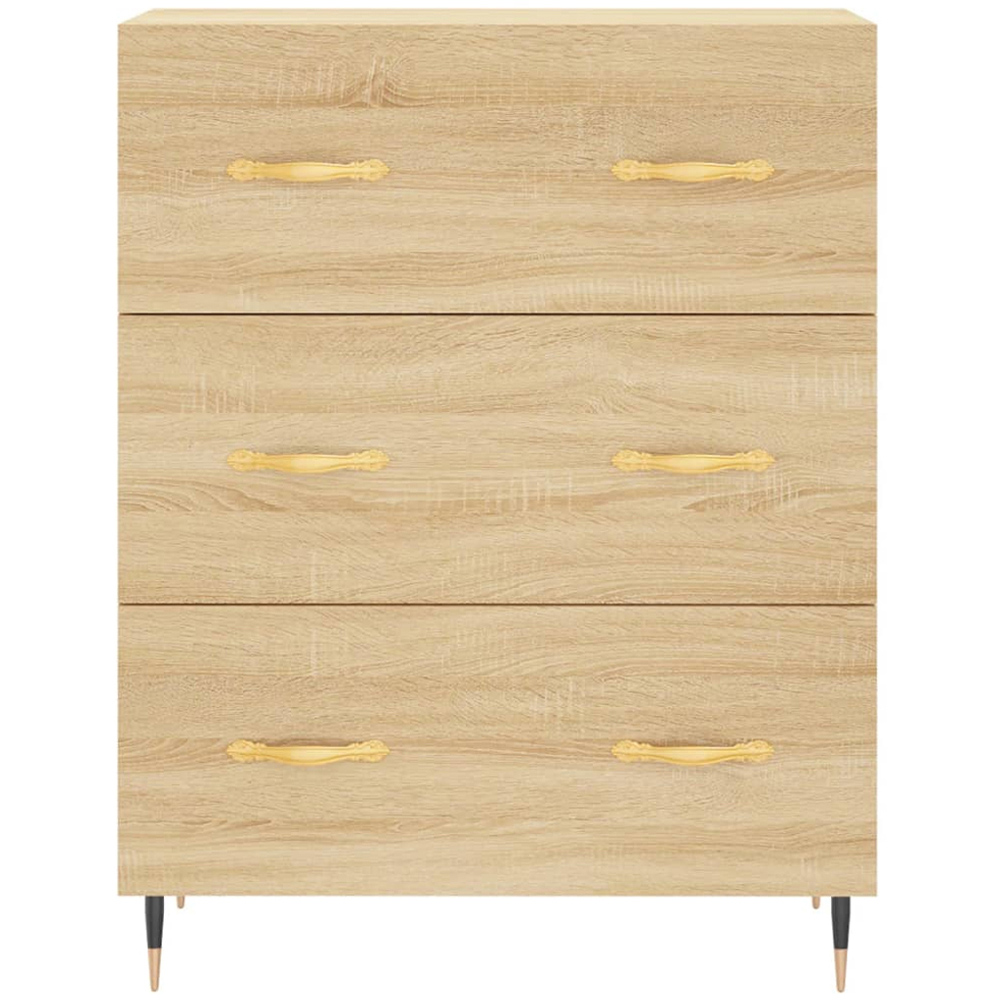 vidaXL 3 Drawer Sonoma Oak Large Sideboard Image 5