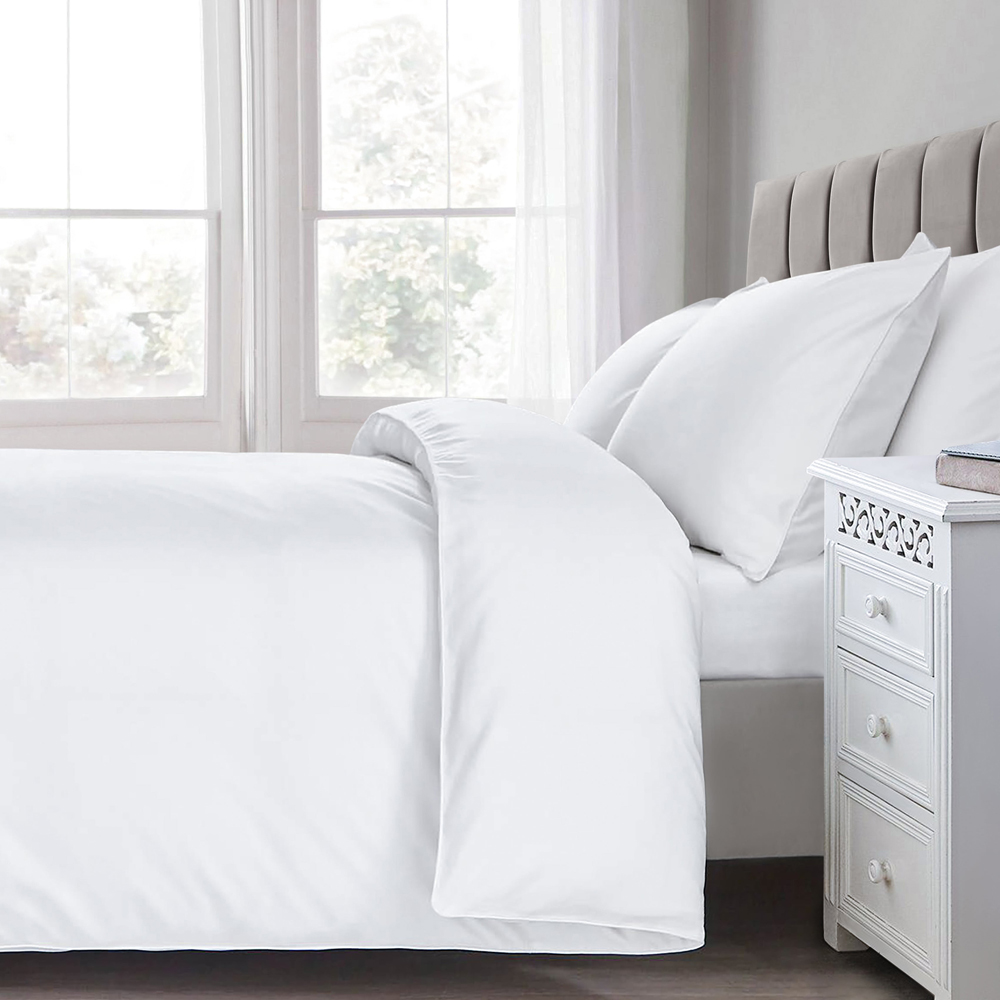 Sweet Dreams Percale Single White Duvet Cover Image