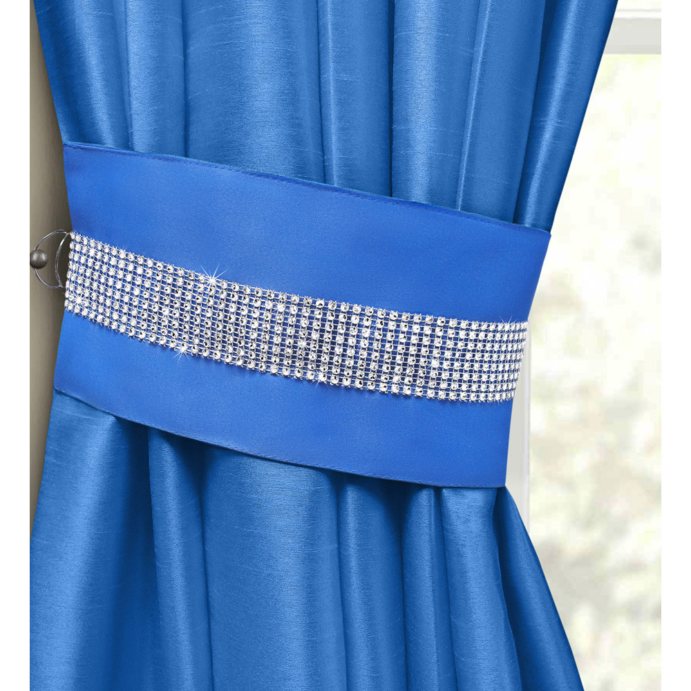 Intimates Manhattan Blue Diamante Wide Curtain Tieback 2 Pack Image 2