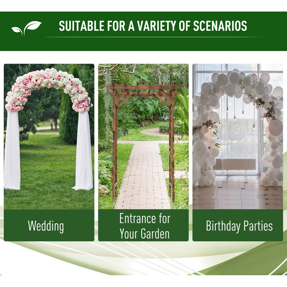 Outsunny 7 x 5ft Wooden Garden Arch Trellis Image 6