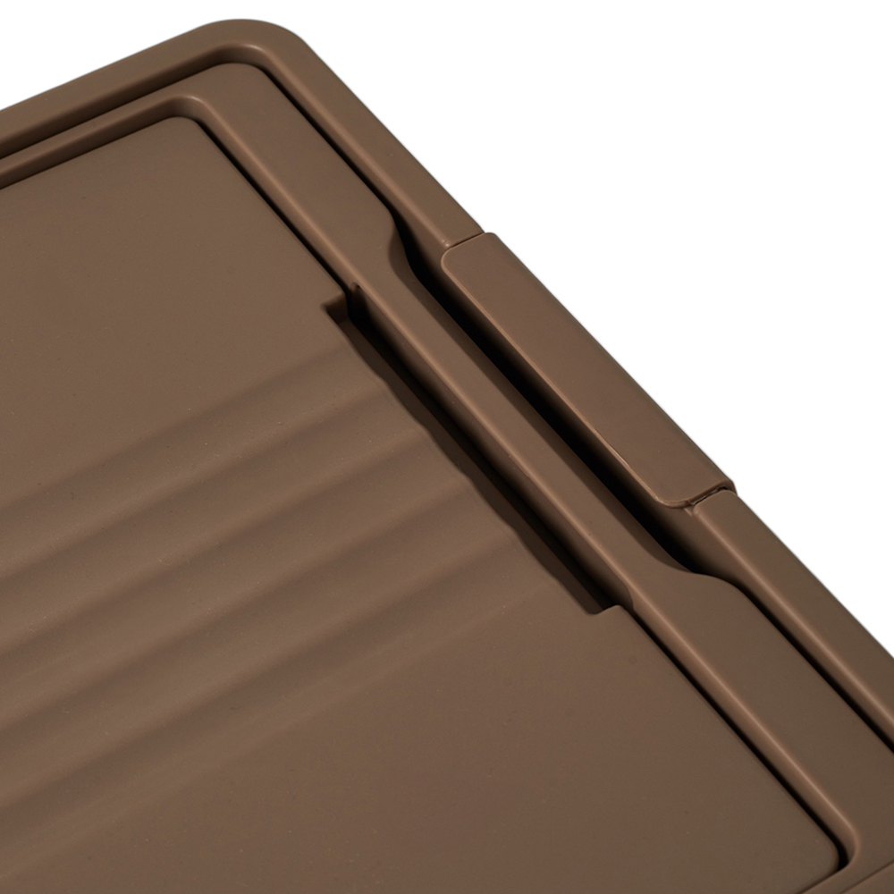 Living and Home 3 Way Access Cream and Brown Plastic Storage Box with Wheels 40 x 28cm Image 5