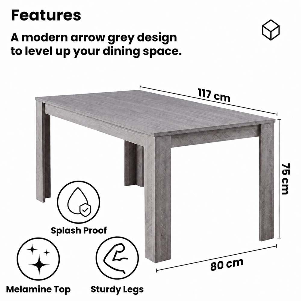 Portland 4 Seater Velvet Dining Set Grey Image 8
