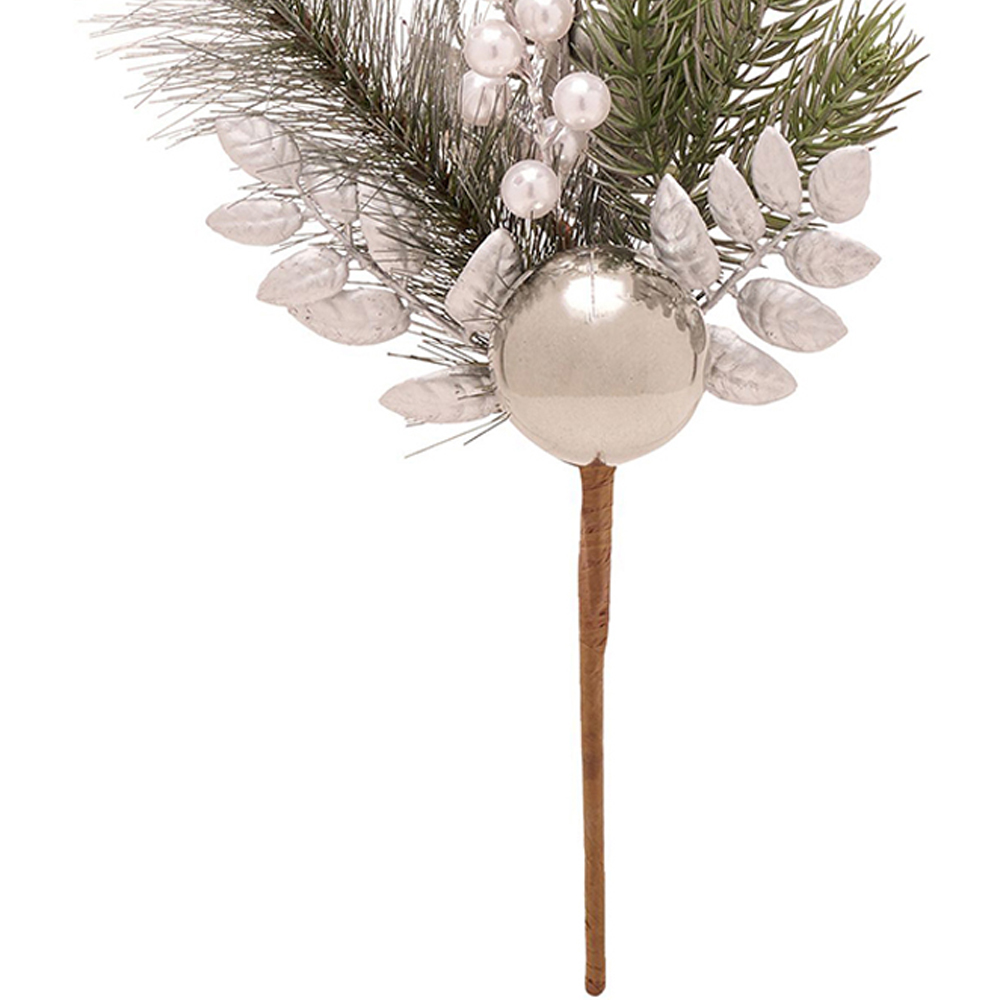 The Christmas Gift Co Pine and Bauble Stem Decoration Image 3