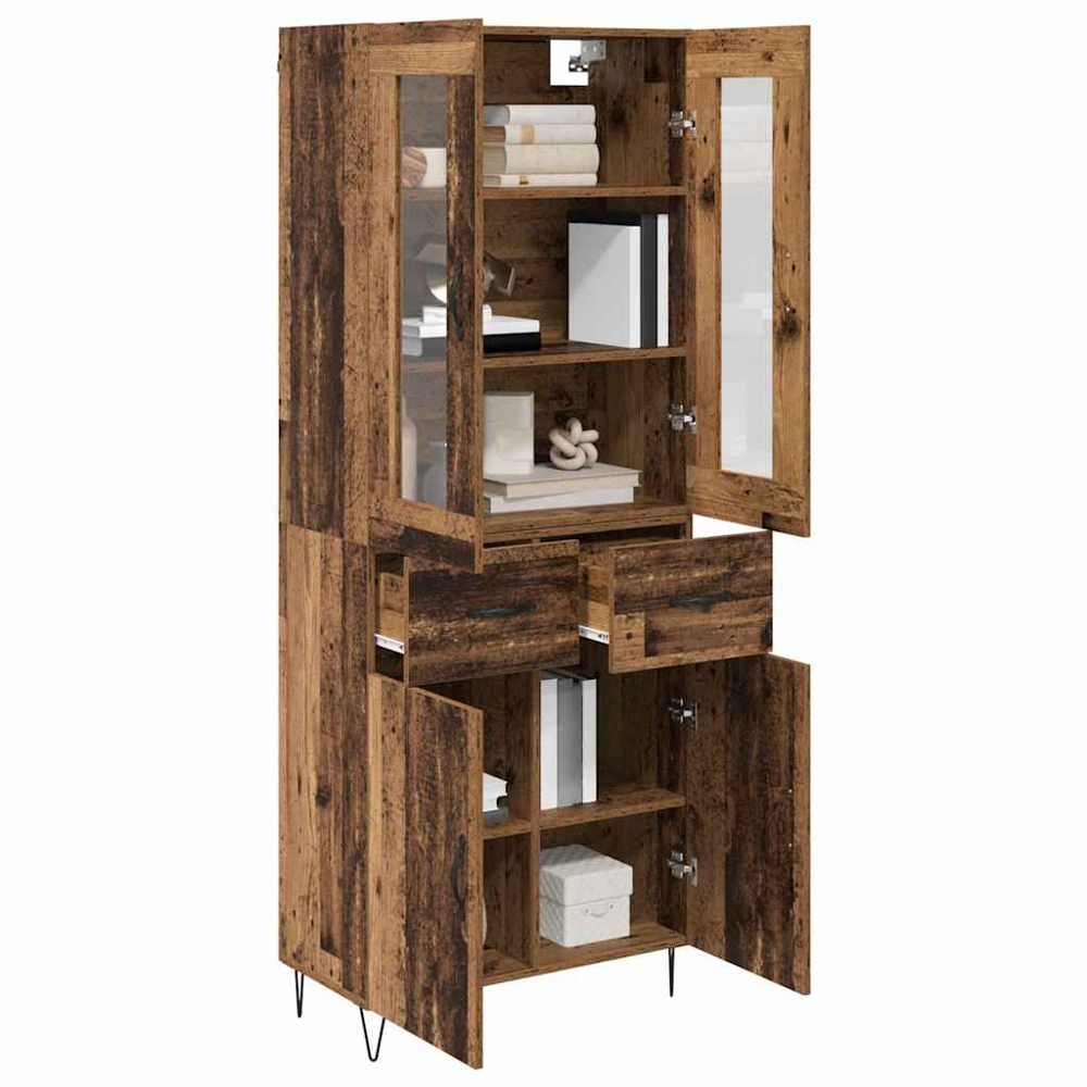 vidaXL 4 Door 2 Drawer Old Wood Sideboard Image 3
