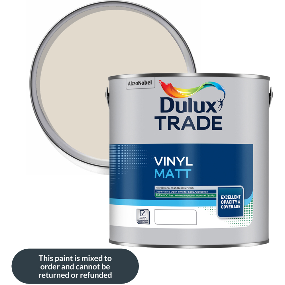 Dulux Trade Chiltern White Walls and Ceilings Vinyl Matt Paint 2.5L Image 1