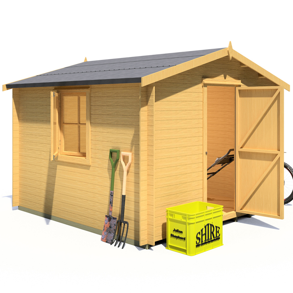 Shire Camelot 10 x 10ft Pressure Treated Wooden Log Cabin Image 3