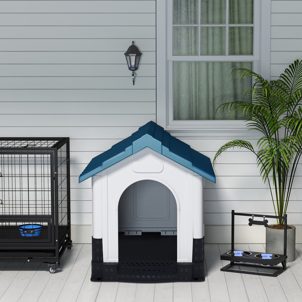 PawHut Blue Outdoor Medium and Large Dog Kennel Image 4