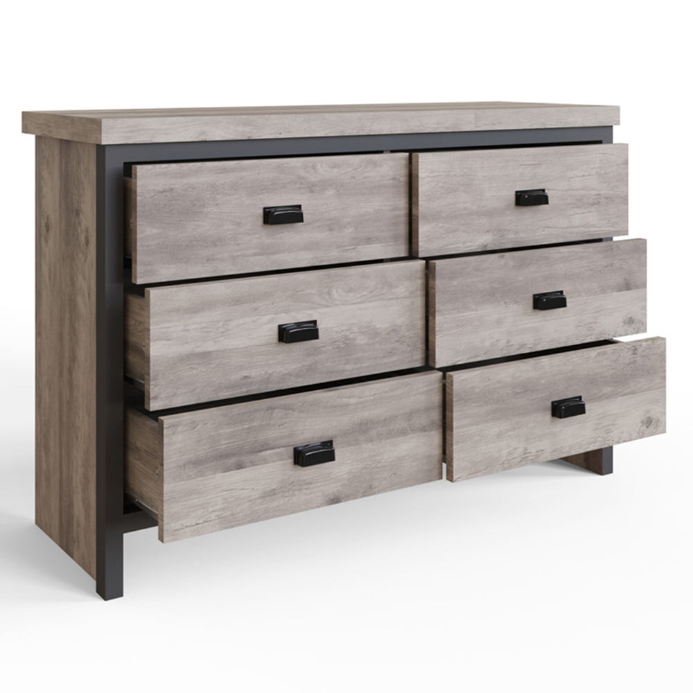 GFW Boston 6 Drawer Grey Chest of Drawers Image 3