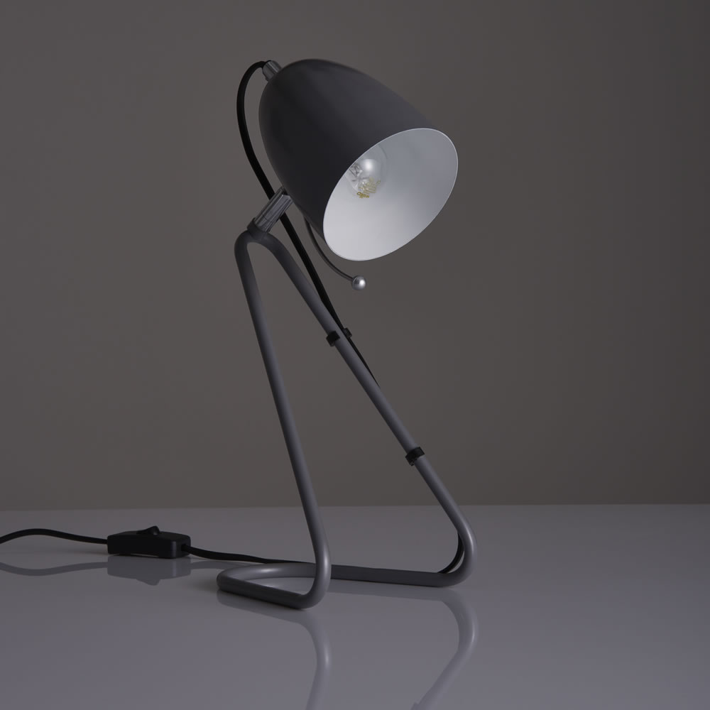 Wilko Designo Grey Desk Lamp Image 1