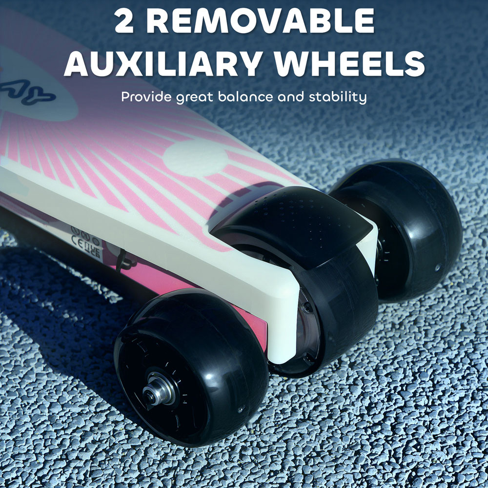 Tommy Toys AIYAPLAY Pink Electronic Ride-On Scooter with Auxiliary Rear Wheels Image 7