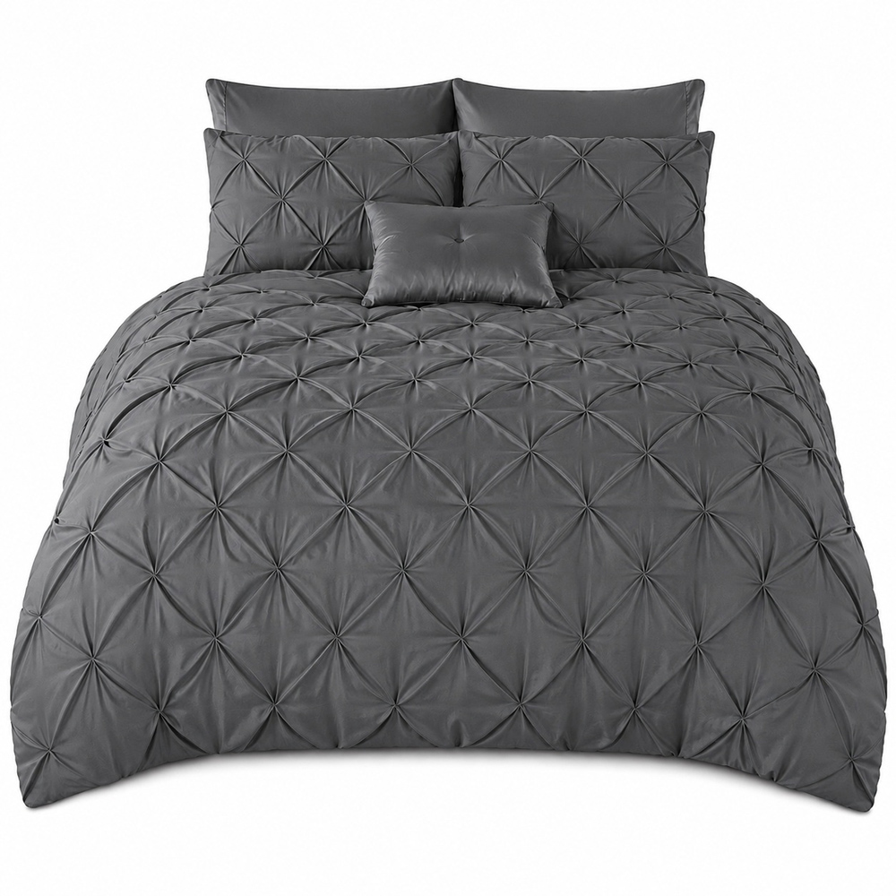 Smart Living Alford Double Charcoal Duvet Cover Set Image 2