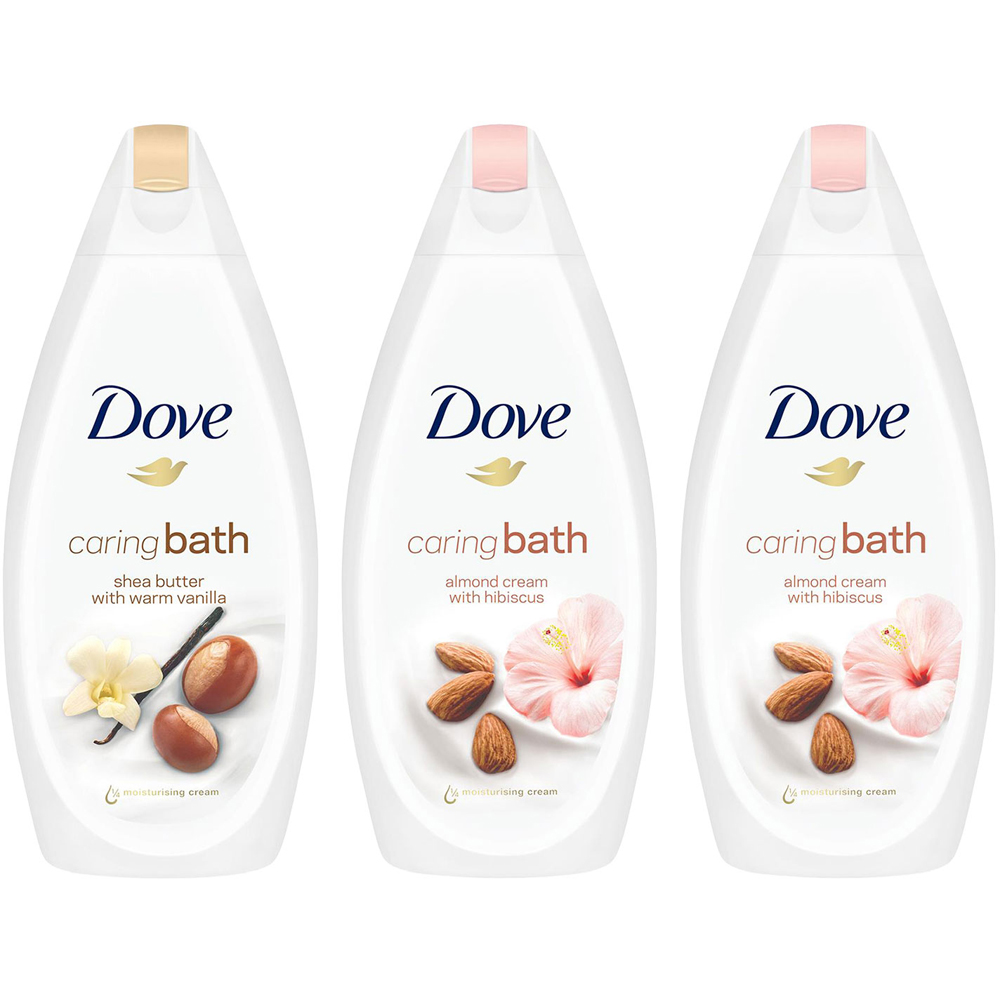 Dove Caring Bath Single Shea Butter and 2 Almond Cream Bath Soak 450ml Image 1