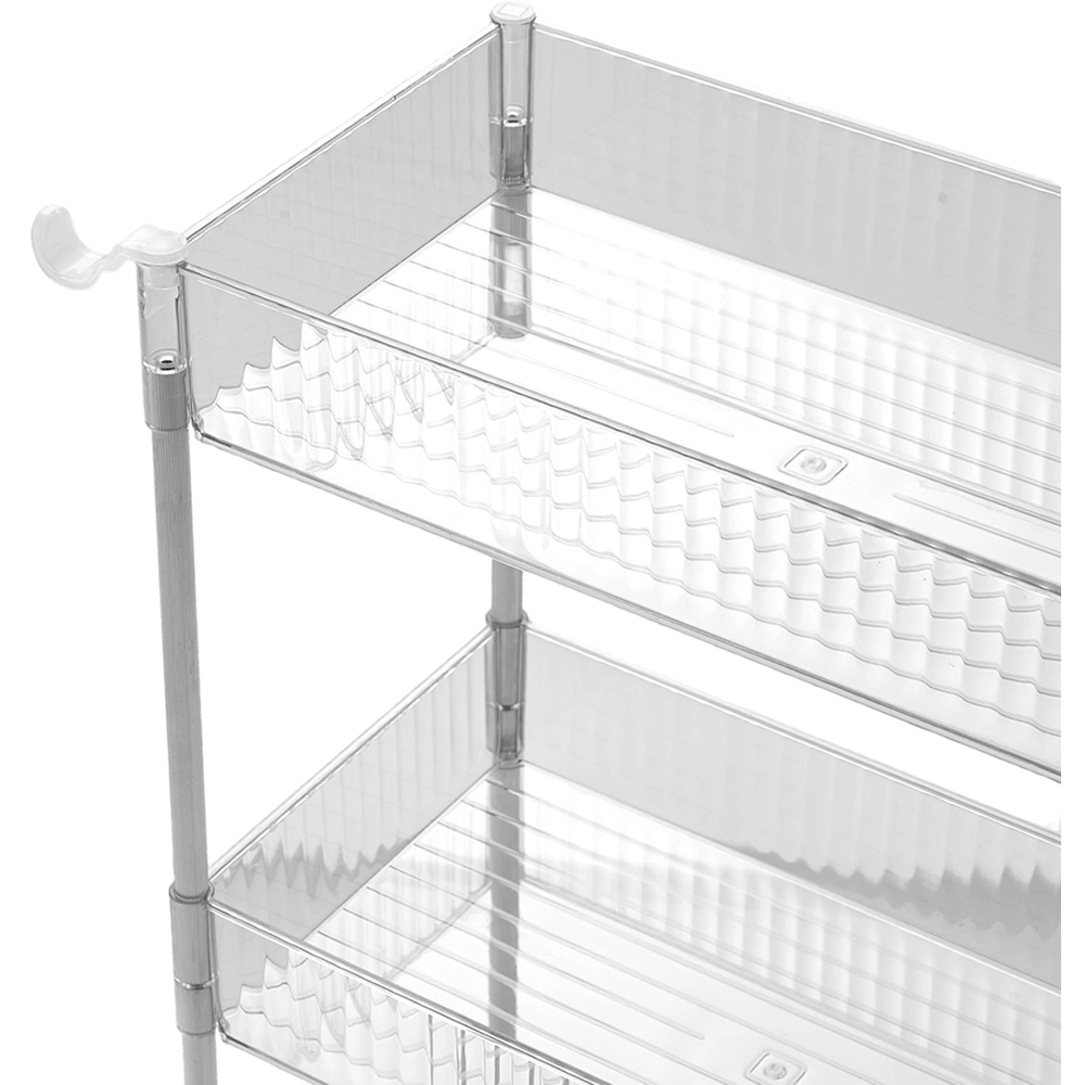 Living and Home 3-Tier Clear Storage Cart Image 5