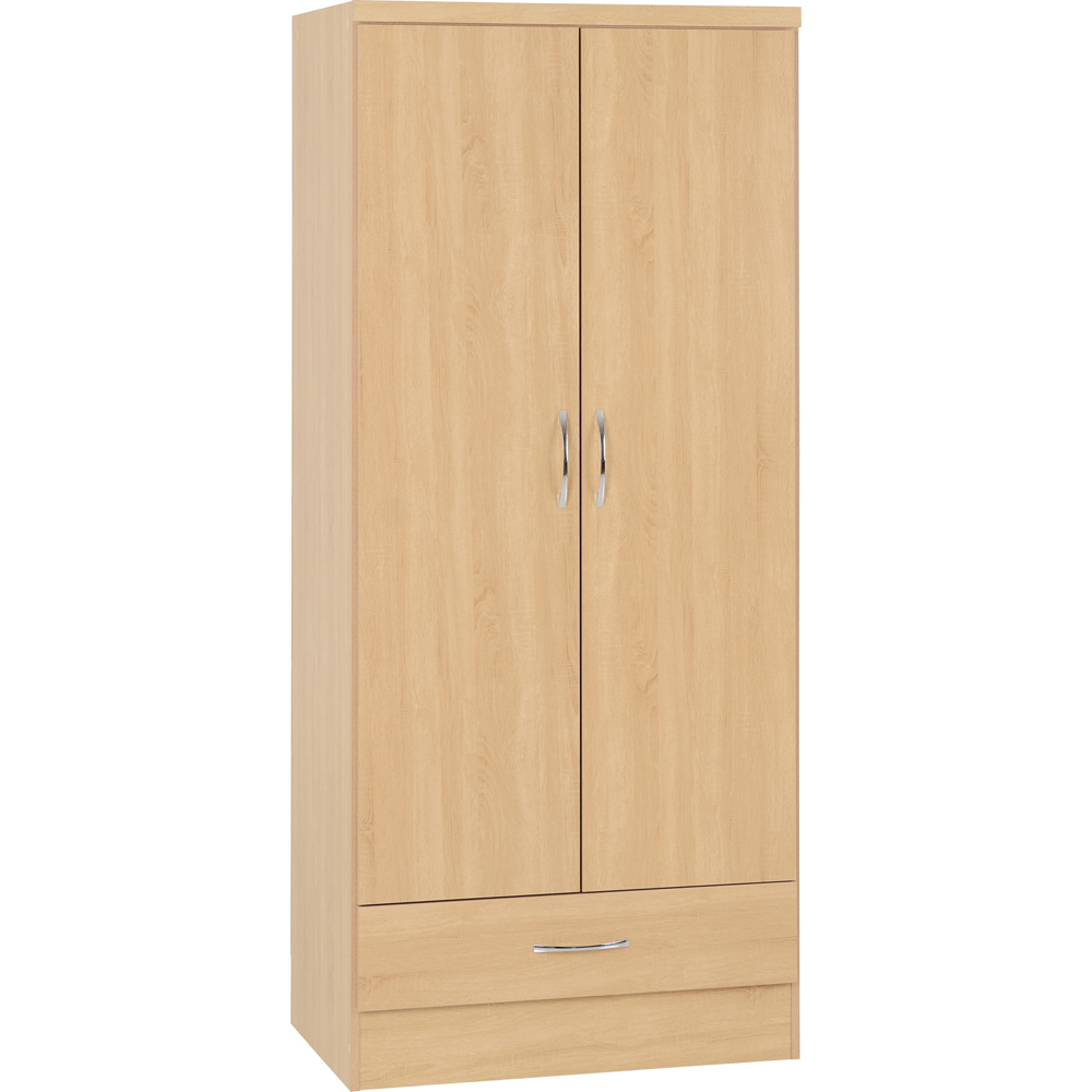 Seconique Nevada 2 Door Single Drawer Sonoma Oak Effect Wardrobe Image 2