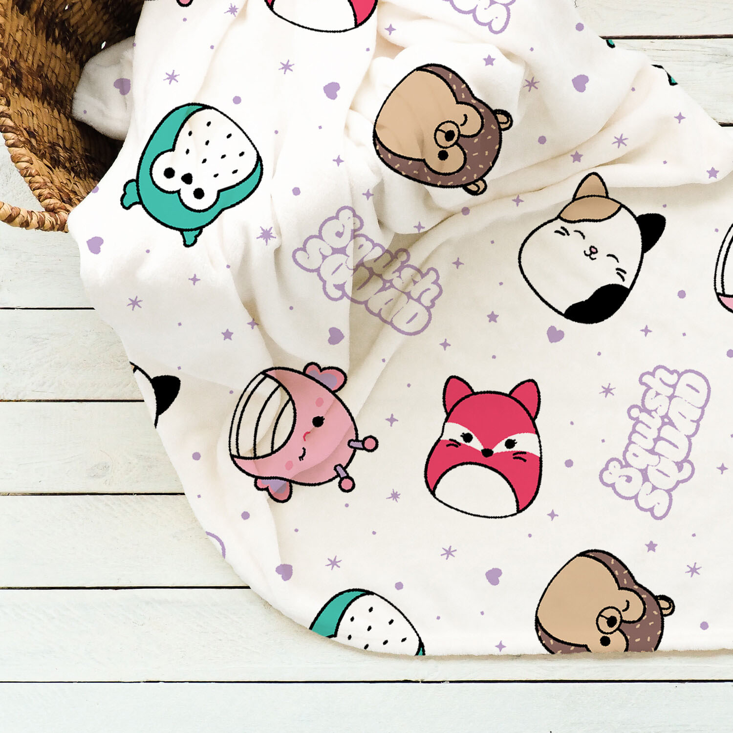 Squishmallows Brights White Fleece Kids Throw 150 x 100cm Image 5