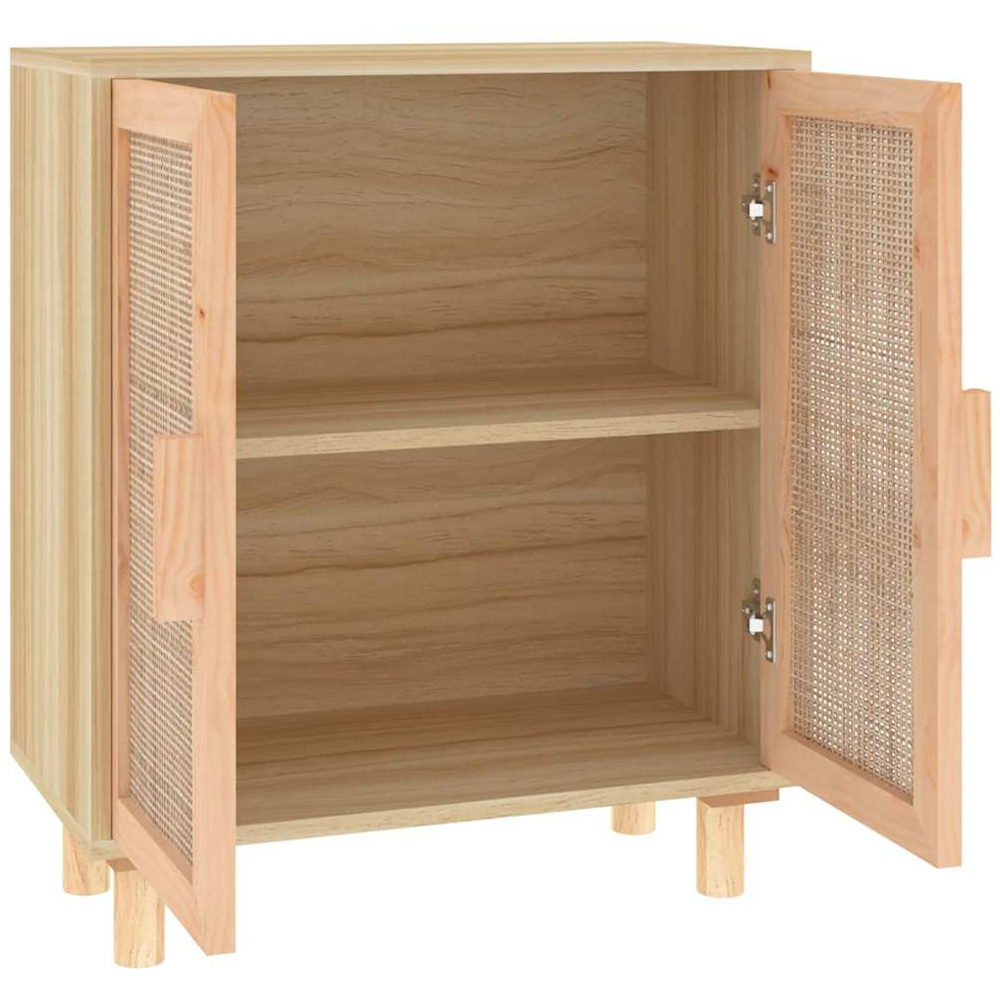 vidaXL 2 Rattan Door Natural Pine Wood Sideboard Image 5