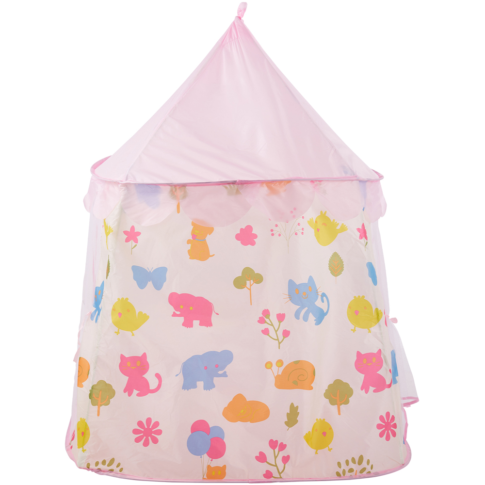 Tommy Toys Kids Pink Animal Themed Foldable Castle Play Tent Image 2