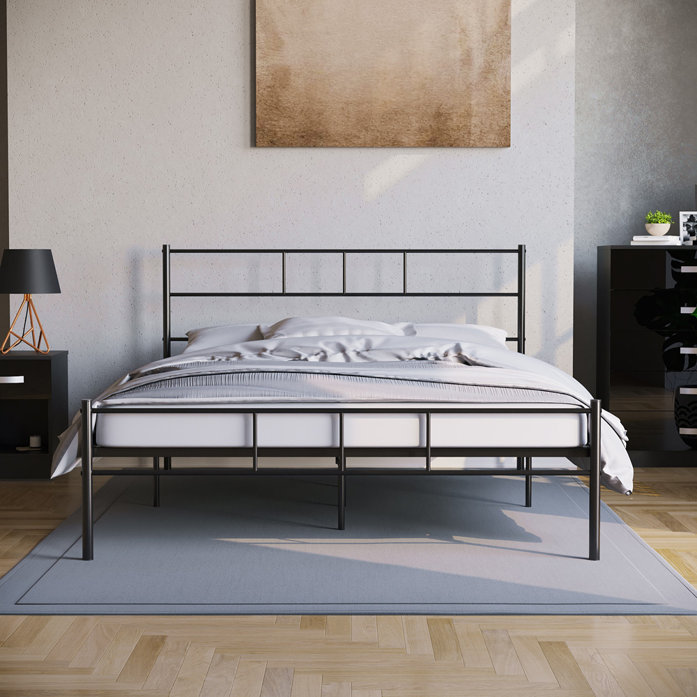 Vida Designs Dorset Double Black Metal Bed Frame Image 5