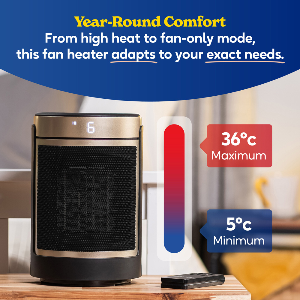 Russell Hobbs RHCH2002G Black and Gold Oscillating Ceramic Heater 1500W Image 5