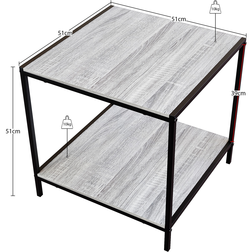 Vida Designs Brooklyn Grey Metal Frame End Table Image 8