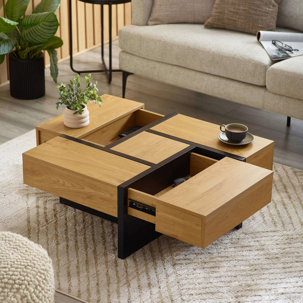 Julian Bowen Tahoe Square Storage Coffee Table Image 8
