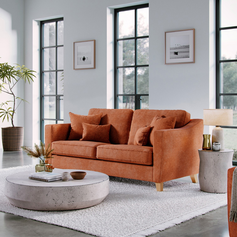 Marlon 2 Seater Medium City Terracota Sofa Image 6