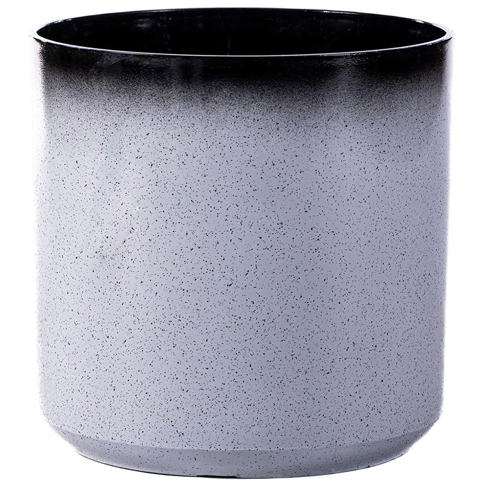 Garden Gear Slate Black Glazed Cylinder Planter 26cm Image 1