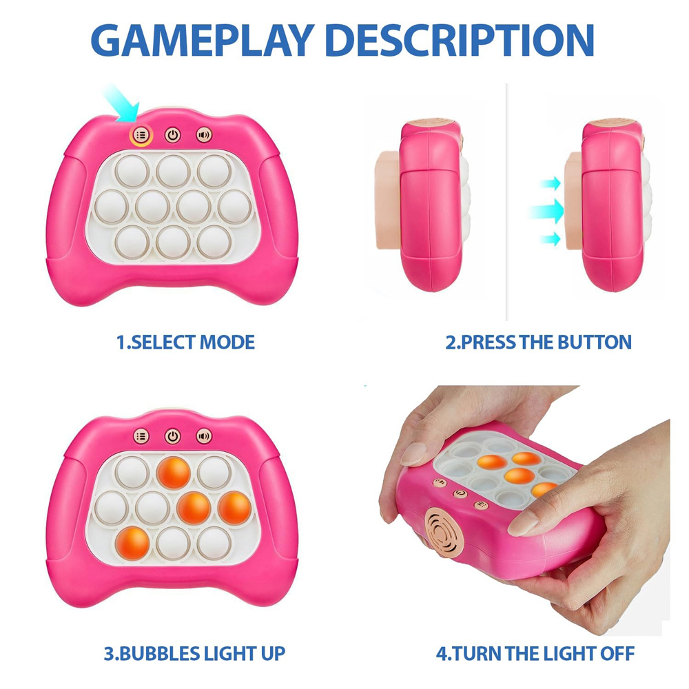 Alivio Pink Quick Push and Pop Sensory Fidget Toy Image 3