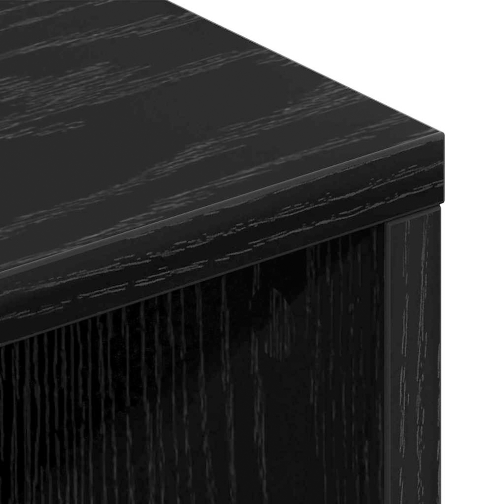 vidaXL 3 Door 3 Shelf Black Oak TV Cabinet Image 9