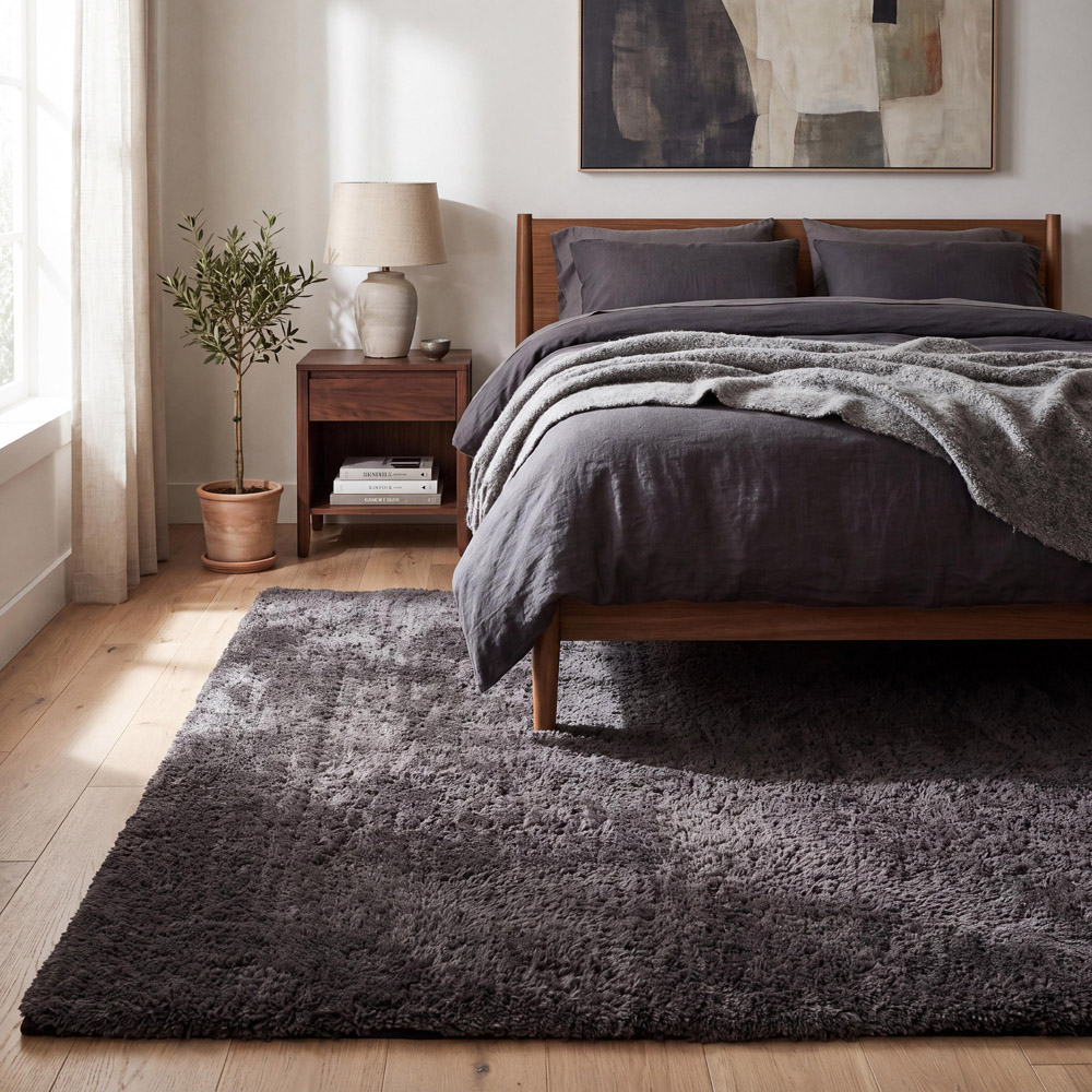 Arthouse Charcoal Snuggle Soft Touch Rug 120 x 170cm Image 1