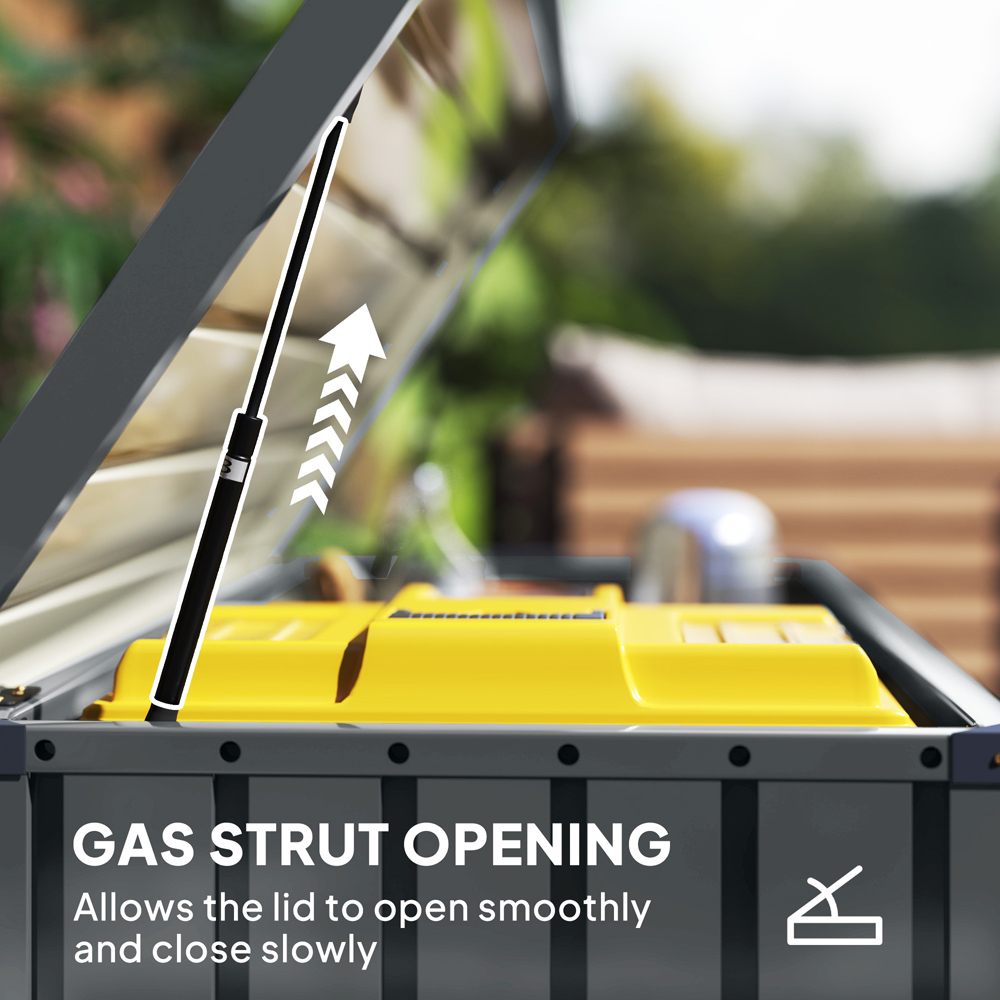 Outsunny 400L Waterproof Metal Outdoor Storage Box with Lock Image 4