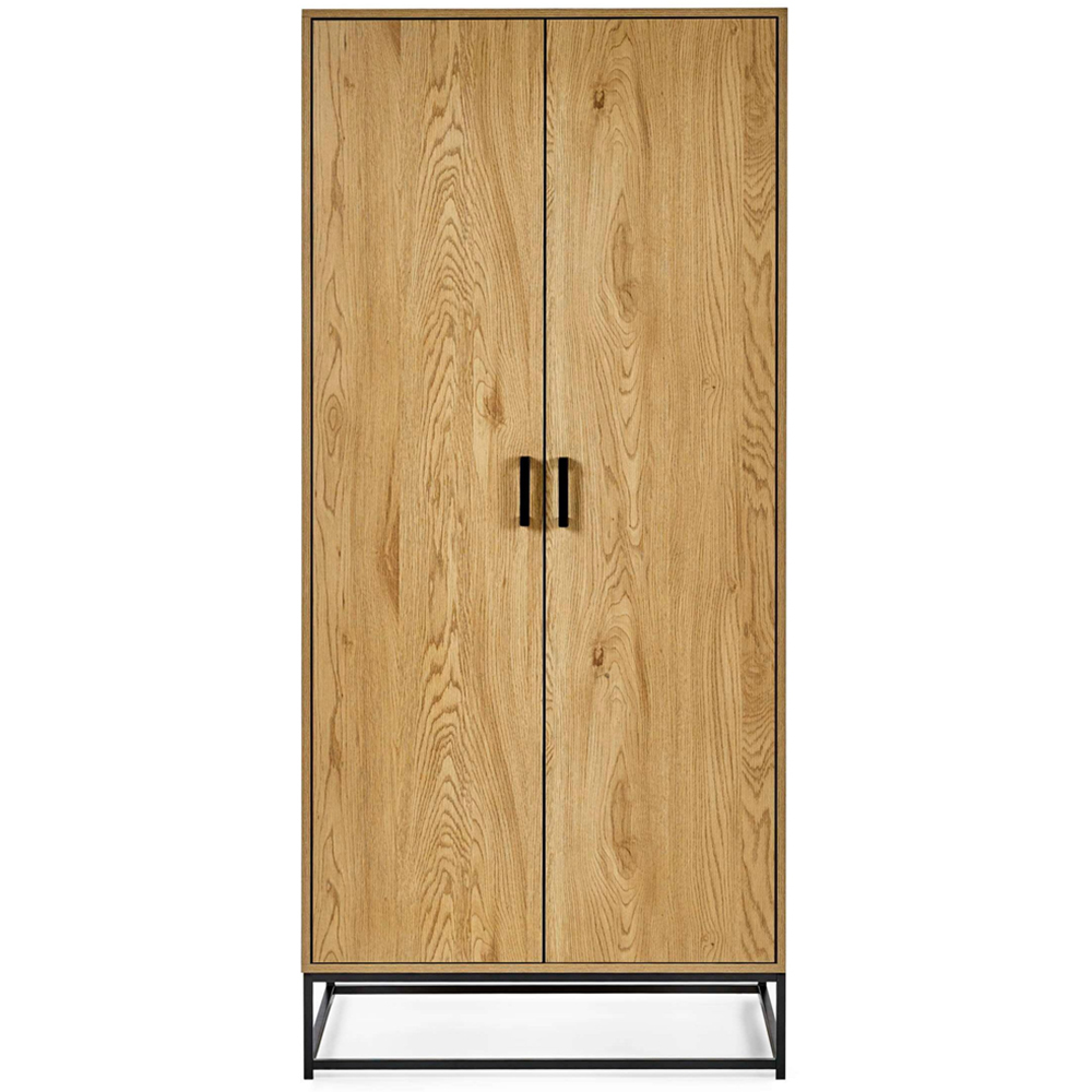 Julian Bowen Harlow 2 Door Light Oak Effect Wardrobe Image 3