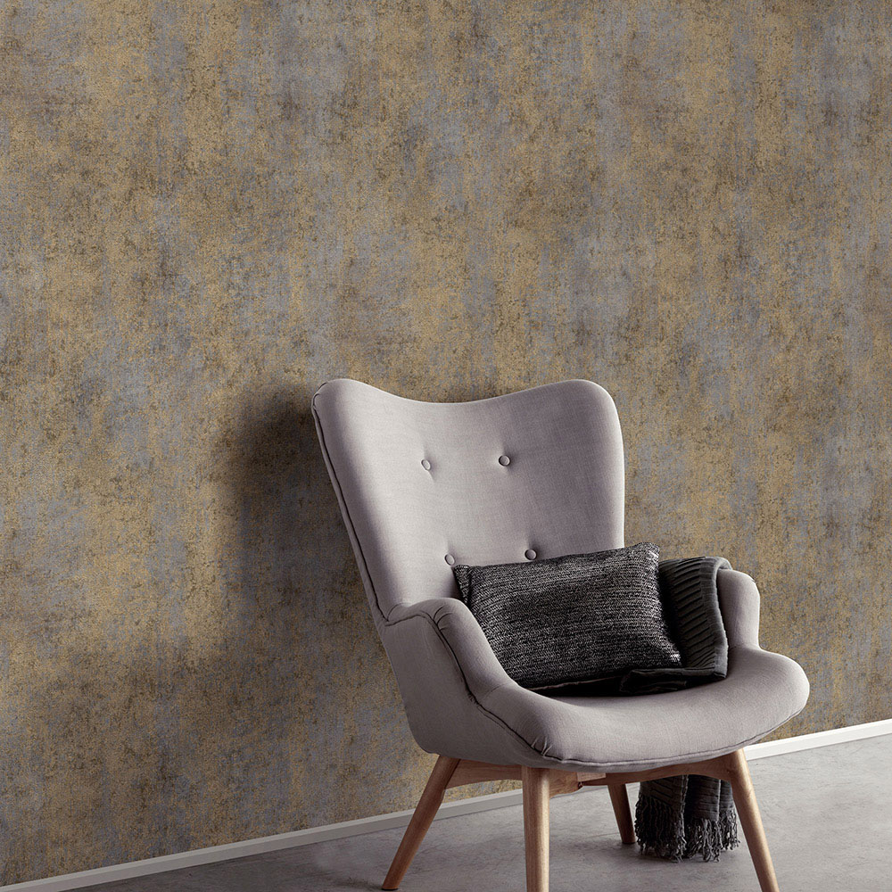 Elle Decoration Metallic Concrete Taupe Vinyl Wallpaper by Erismann Image 2