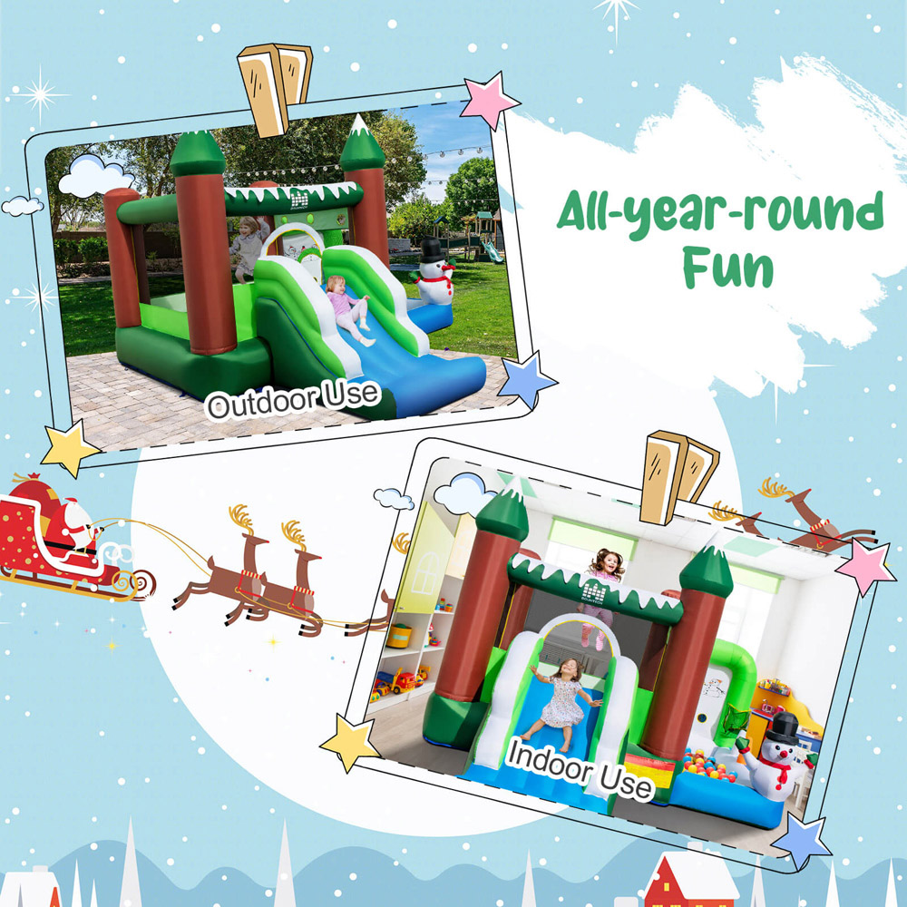 Costway Winter Themed Inflatable Bounce House with Blower 680W Image 3