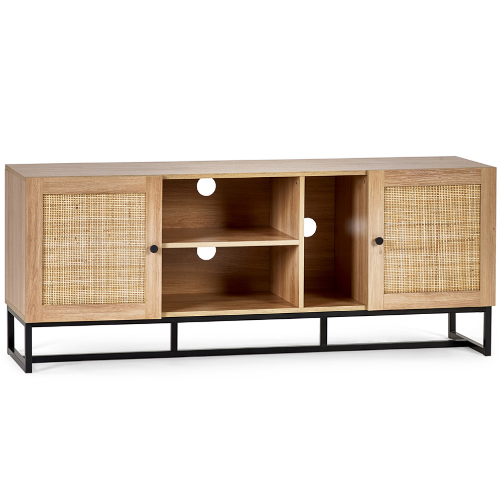 Julian Bowen Padstow 2 Door 2 Shelf Oak TV Unit Image 2